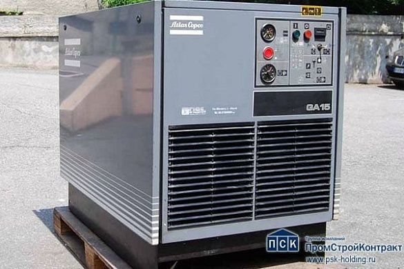 Стационарный винтовой компрессор Atlas Copco GA 15 кВт - 8.5 Бар